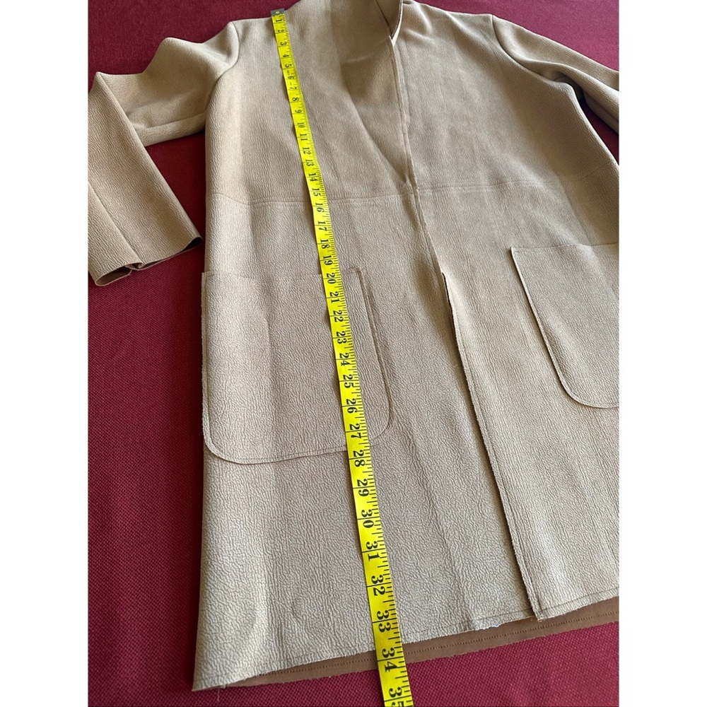 Zara Faux Suede Camel Longline Open Coat, S - Picture 12 of 16